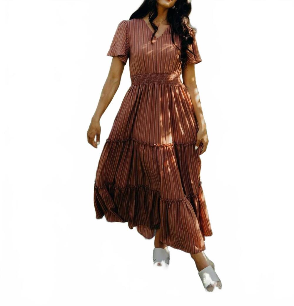 NEW MIKAROSE eden dress in hearthstone stripe